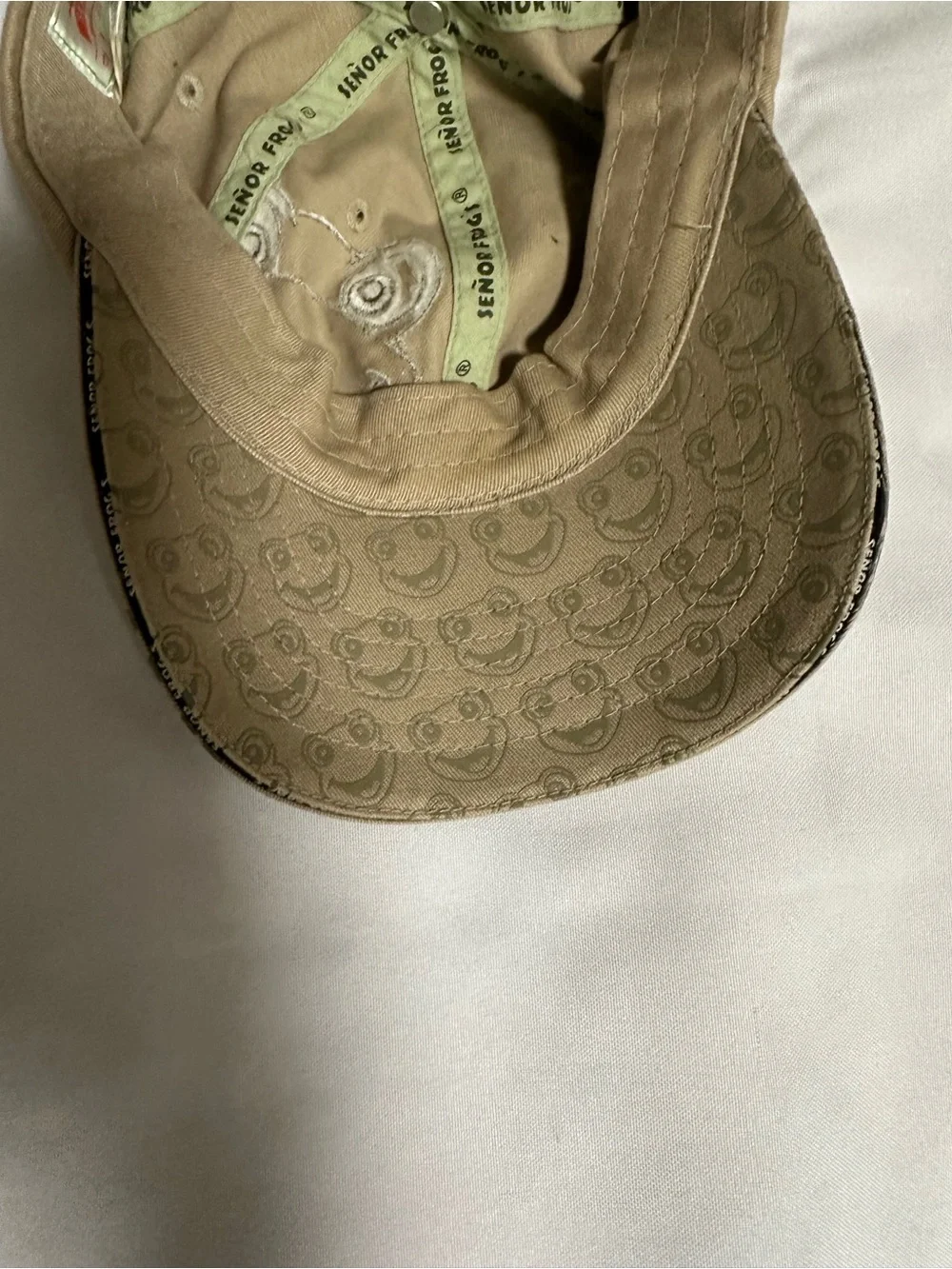Señor Frog's Khaki Cap with Red Logo Pin